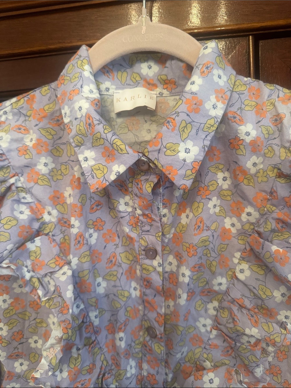 Karli Lavender Vines Blouse - Picture 3 of 9